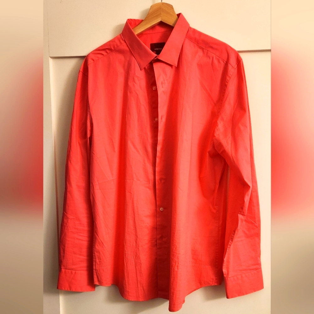 ALFANI Men's Slim-Fit Stretch Solid Dress Shirt Size Large
